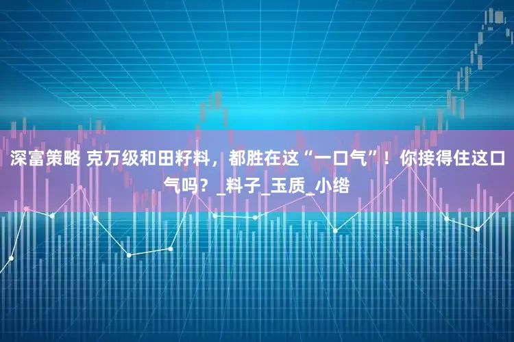 深富策略 克万级和田籽料，都胜在这“一口气”！你接得住这口气吗？_料子_玉质_小绺
