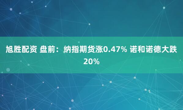 旭胜配资 盘前：纳指期货涨0.47% 诺和诺德大跌20%