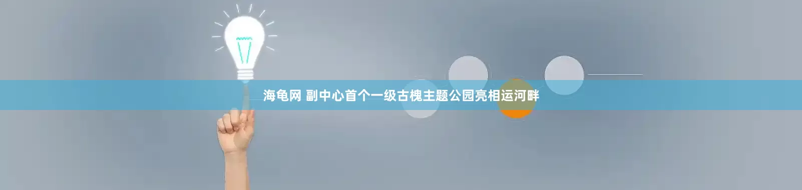 海龟网 副中心首个一级古槐主题公园亮相运河畔