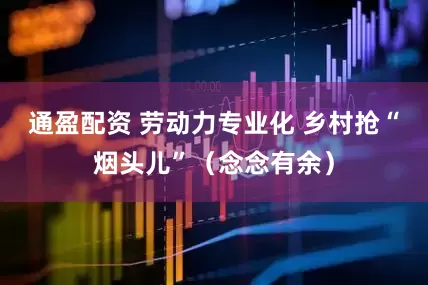 通盈配资 劳动力专业化 乡村抢“烟头儿”（念念有余）