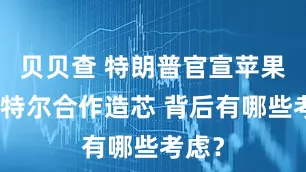 贝贝查 特朗普官宣苹果与英特尔合作造芯 背后有哪些考虑？